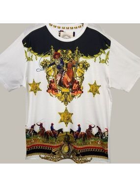 90s Decibel Cyber Cowboy Shirt XL Oversized Medusa Star Western Streetwear NWT
